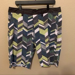 Kavu Geometric Pattern Board Shorts